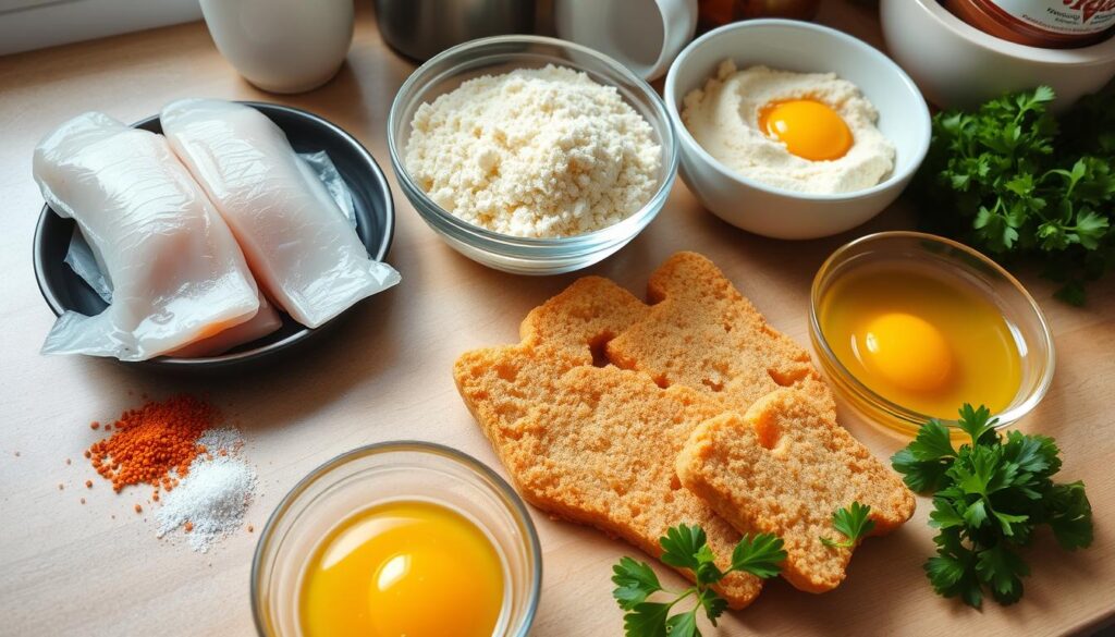 Fish Finger Ingredients Preparation