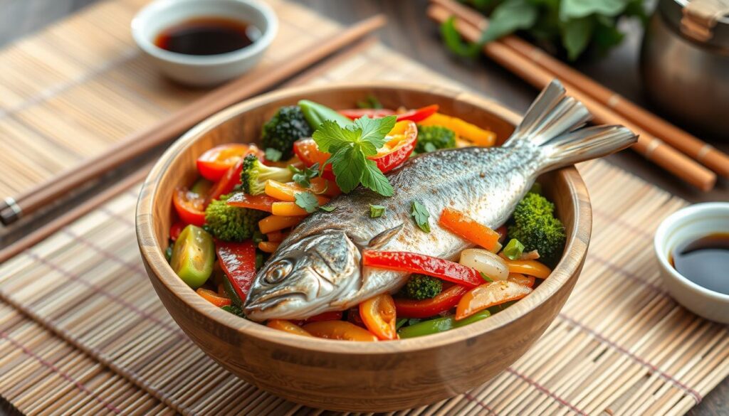 Fish Stir Fry Side Dish Presentation